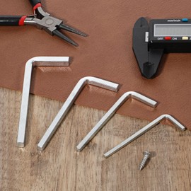 4 PCS Square Head Wrench Set, Square Head Screwdriver L Shaped Square-Key Kit Chrome Vanadium Steel L Shaped Screwdriver Reliable Elbow Wrench Set for Pocket Hole Screws, 0.12in 0.16in 0.2in 0.24in