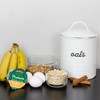 AuldHome Design Farmhouse Enamelware Oatmeal Canister (White); Rustic Distressed Style