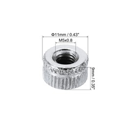 PATIKIL M5x0.8 Cap Nuts 30pcs Accord Knitting Screw Knob Cap Insert Bolt Cover Female Thread Newling Hardware Fitting Light Fixture Silver Tone