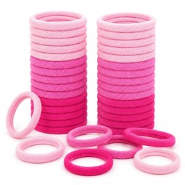 Hair Ties for Women 30 Pcs Hair Bands, High Elastic Seamless No Damage Hair Accessories for Women with Frosted Zip Bag for Ponytail, Thick Curly Hair, Sports & Daily Styling - Pink