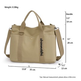 GOQUFOY Canvas Tote Bag for Women Work Satchel Bags Messenger Bag with Zipper Compartment Pockets Everything Cute Over The Shoulder Cross Body Purses Travel Hobo Bags Crossbody Handbags Purse Trendy