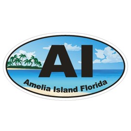 Generic Amelia Island Florida Oval Bumper Sticker D1131