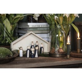 IB Laursen Christmas Nativity Scene with 7 Wooden Figures Set Nativity Scene Christmas