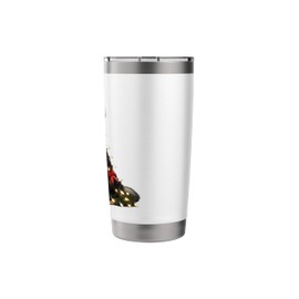 Border Collie With Santa Hat And Christmas Lights Dog Owner Stainless Steel Insulated Tumbler