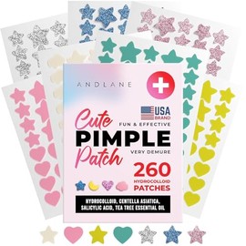 Andlane- 260 parches para granos en la cara: parches hidrocoloides para el acné, parches para granos, parches para imperfecciones