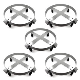 Drum Dolly 1000 Pound Capacity - 30 Gallon Steel Frame Non Tipping (5 Dollies)