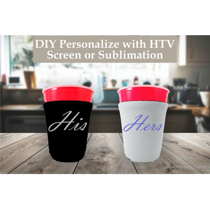 Blank Neoprene Party Cup Coolie (4 Pack, Royal Blue)