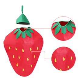 Harilla Adult Fruit Costume Outfit Props for Men Women Cute Food Cosplay Costumes with Hat Costume for Carnival Stage Performance, Strawberry