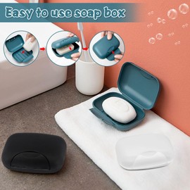 Pack of 3 Soap Box Travel Waterproof Premium Soap Dish with Drain Strainer and Sisal Soap Bag Soap Box for Home or Travel