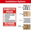 JesmaySigns (2 Pack) Dumpster Rules Sign, 14"x10" Private Dumpster No