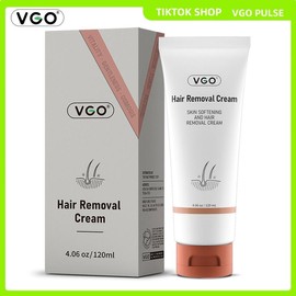 VGO Painless Hair Removal Cream for Women & Men, Hair removal cream for body, back legs, All Skin Types, 4.06ozSpatula-A FC-006  Comfort Cosmetic Wax - Colour: One-white