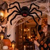 Large Plush Halloween Spider Decoration – Oversized Stuffed Spider Prop