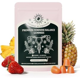 NIUSISE Feminine Balance Gummies, Premium Balance Supplement for Women PH Health, Immune Support, Energy Support, Vegan, Gluten-Free, Strawberry Flavo