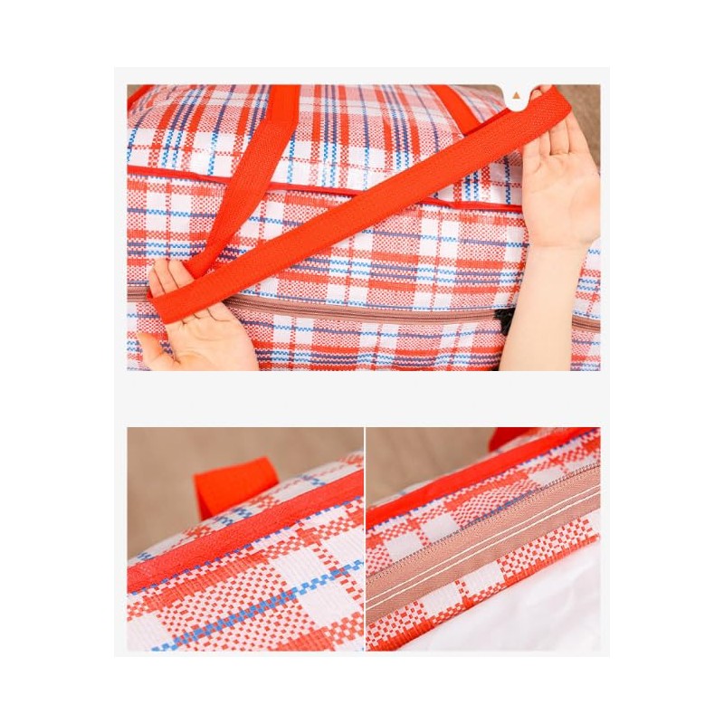 Checkered Moving Bags,Storage Totes with Zipper and Handle for Clothes,