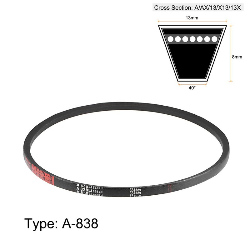 sourcing map A838 V-belt, A profile rubber drive belt, 838