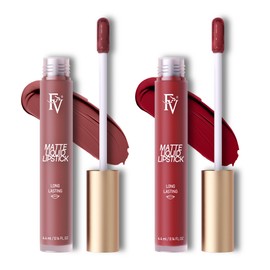 FV Liquid Matte Lipstick, Long Lasting & Waterproof, Highly Pigmented, Vegan, No Transfer, Seductress + Party Goer