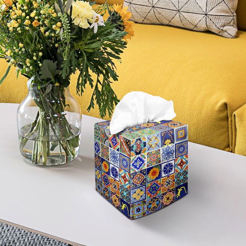 Tissue Box Cover Square Velvet Decorative Tissue Box Holder Cute