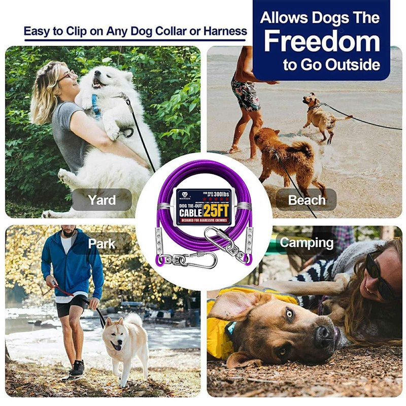 Tie Out Cable for Dogs Up to 300lbs,25ft Extra Strong