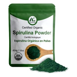 Aimgrow Spirulina Orgánica En Polvo 454g Proteína Alta                                                                                                