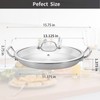 LOLYKITCH 13 Inch Tri-ply Stainless Steel Paella Pan with Lid,Griddle,Large
