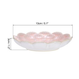 sourcing map Lotus Leaf Shape Ring Holder Dish, Ceramic Trinket Tray, Jewelry Plate, Small Ring Dish Holder, Key Bowl, for Home Decoration, Pink