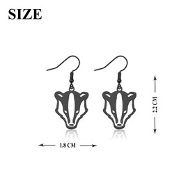 OKEYCH Honey Badger Lovers Gift Honey Badger Black Earrings Who Loves Honey Badgers Jewelry Animal Lover Gift Zookeeper Gift (Honey Badger Black EC)