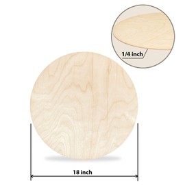 Baltic Birch Plywood Circles 18inch Craft Wood Sheets 0.24in Thick Wood Rounds Pack of 1 Natural Wood Board Wood Circles for Crafts Wood Burning Painting Laser Crafting Hobby DIY Projects Wrapped