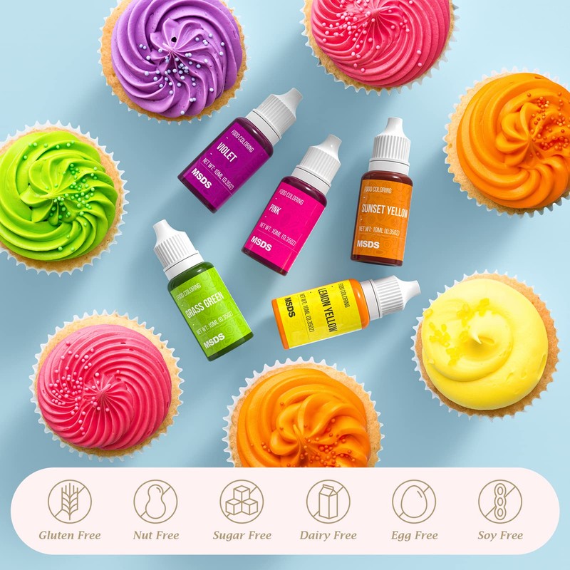 12 Color Cake Food Coloring Set, Nomeca Food Grade Vibrant