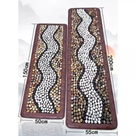 발바닥 지압매트 발지압판 마사지 자갈 매트 발판 [럭셔리형 50x150cm 입체+평면+마사지볼] Foot Reflexology Mat Foot Pressure Plate Massage Pebble Mat Footrest [Luxury Type 50x150cm 3D+Flat+Massage Ball]