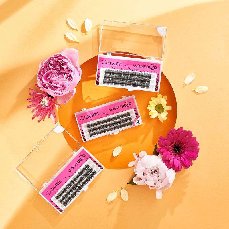 Clavier False Eyelashes in Clusters, Wide Trouble Volume, Eyelashes in