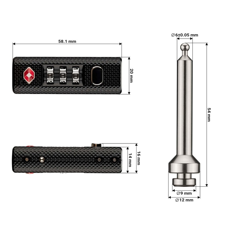 Wiltec TSA Lock for Suitcases, Set of 2, Combination Lock,