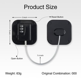 Combination Refrigerator Lock - Resettable Code Fridge Lock for Kids, Adults, Heavy Duty Child Safety Locks for French Door Fridge, Freezer, Cabinet, Pantry, Easy Install No Keys Needed(1Pack)