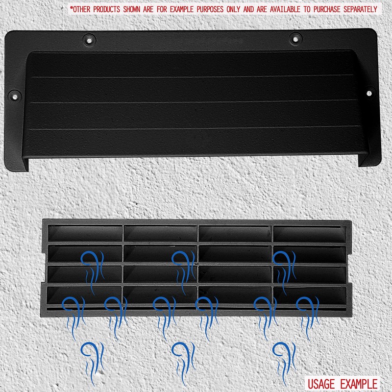 9x3 Airbrick Cover Ducting Cowl - Black Exclusive to i-sells