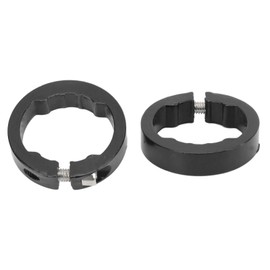 VGEBY 2Pcs Bike Grips Clamping Rings, Aluminum Alloy Beautiful Practical Bike Grip Lock On Clamps for 22.2mm Bike Handlebar (Black)
