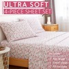 ILVOE California King Size Sheet Set, 4 Piece Pink Floral