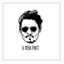 Unbranded 5x A MEGA PINT? Johnny Depp Portrait Stickers, Heard, Glass, Wine