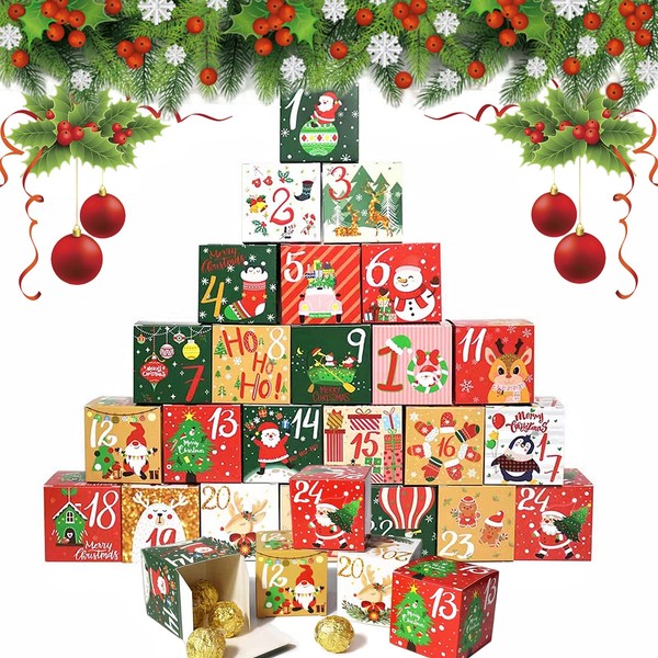 Christmas Advent Calendar Boxes 2022, 24 Days Countdown Christmas Gift