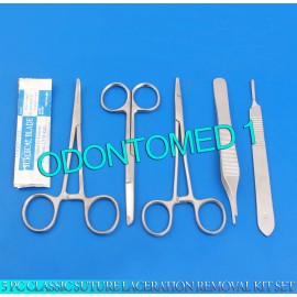 ODM 5 PC CLASSIC SUTURE REMOVAL KIT SET (SCALPEL HANDLE #3+ 5 BLADES #12)