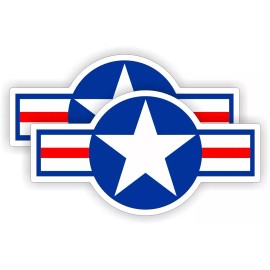 Unbranded/Generic pair US Air Force Vinyl Hard Hat Stickers | 1x2 Decals Toolbox USA Military USAF
