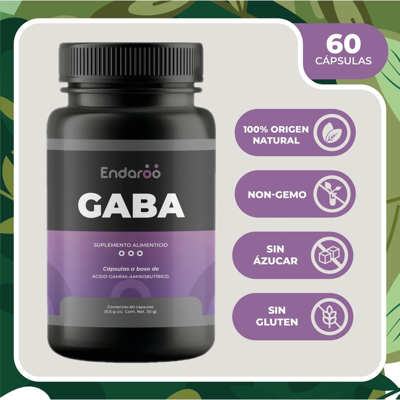 ENDAROO | GABA Suplemento Alimenticio de Ácido Gamma-Aminobutírico | 60