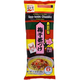 Nagatanien Ume-Boshi Chazuke 6pcs Pickled Plum Flavor 1.16oz (5 Pack)