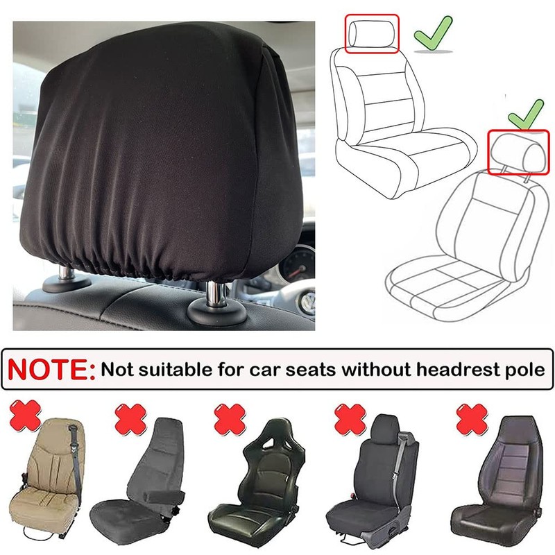 Imeisuit Car Seat Headrest Cover Soft Washable Dirt-proof Car Head