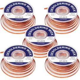 Lesnow Solder Wicks braid，Solder Sucker，10ft Length 5 Pieces No-Clean Desoldering Braided Wicks. Solder Removal Tool，Desoldering Wick Used to Remove the Solder and Disassemble Electrical Components