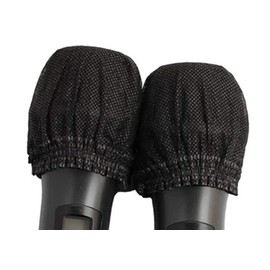 LATRAT 50 Pcs Disposable Microphone Covers, Nonwoven Handheld Protective Caps for Karaoke Mic, KTV Home Bar, News Interview (Black)