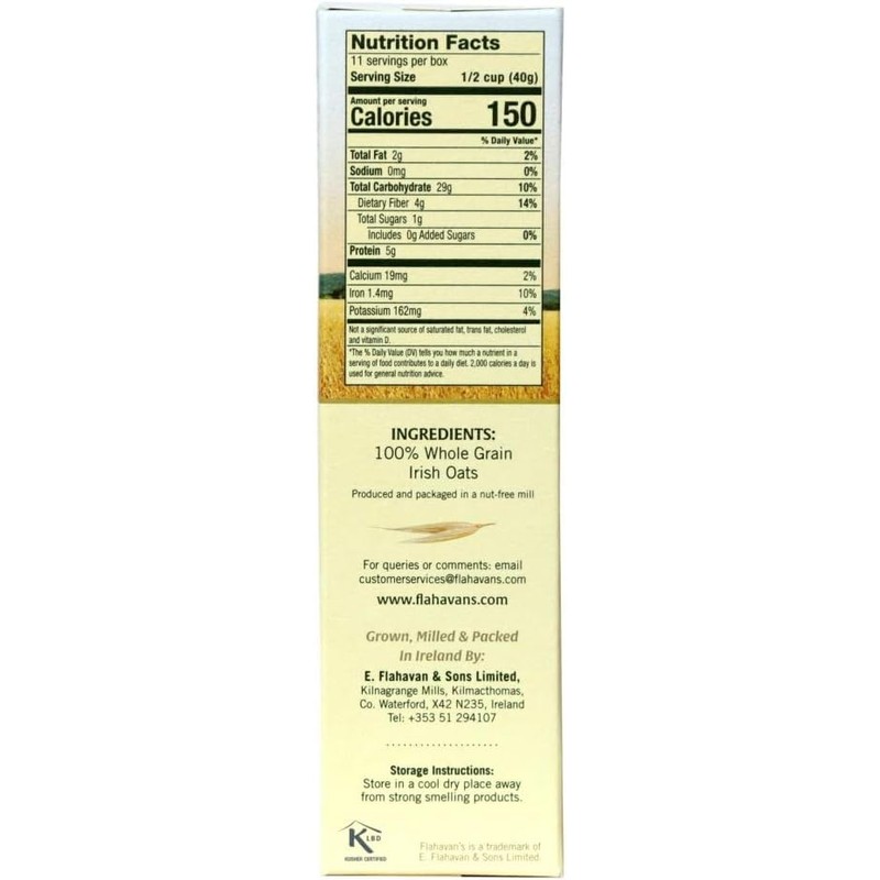 Flahavan’s Irish Rolled Oats, 16 Ounce. Quick Cooking Oatmeal, Ready