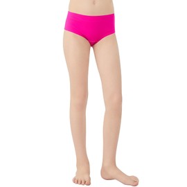 QBK Girls' Swimming Bottom Suit Swim Brief UPF50+ Rash Guard Swimsuit Sun Protection Quick Dry (Hot Pink,14Y)