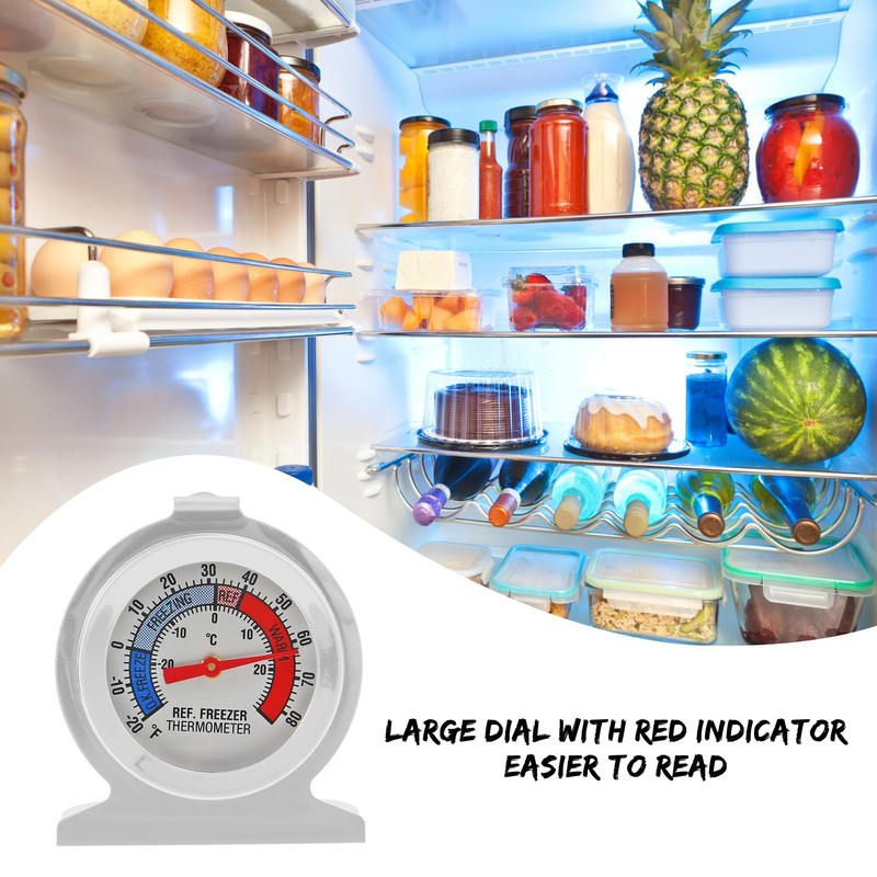 AITRIP 4PACK Fridge Thermometer Refrigerator Thermometer, Stainless Steel Dial Fridge/Freezer