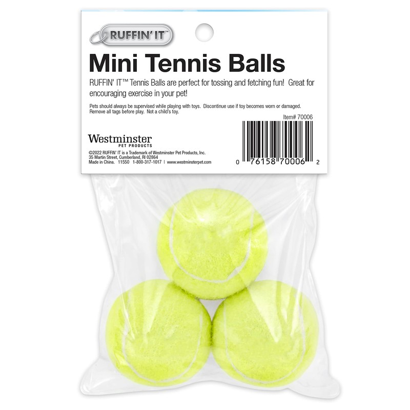 Ruffin' It Small Tennis Balls - Small Sized Dog Toy
