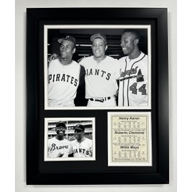 Hank Aaron | Roberto Clemente | Willie Mays | Framed 12"x15" Photo Collage