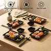 Pumtus 16 Piece Japanese Sushi Plate Set, Melamine Sushi Serving
